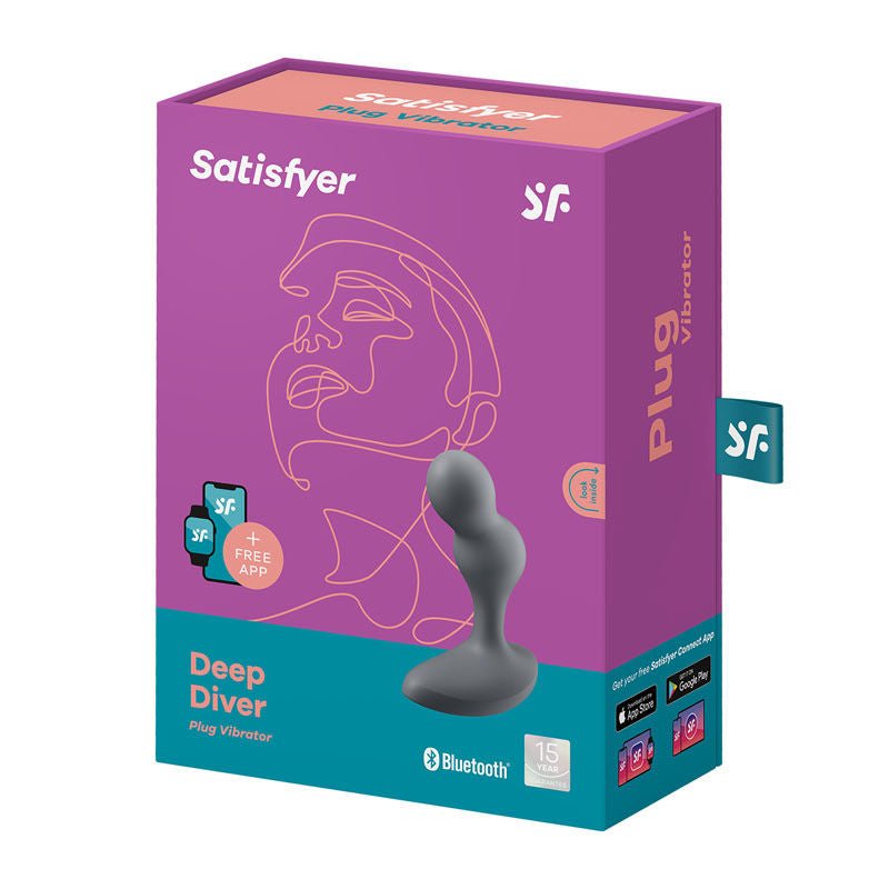 Satisfyer - deep diver - app controlled prostate massager -  Black, box side view | Flirtybay.com.au